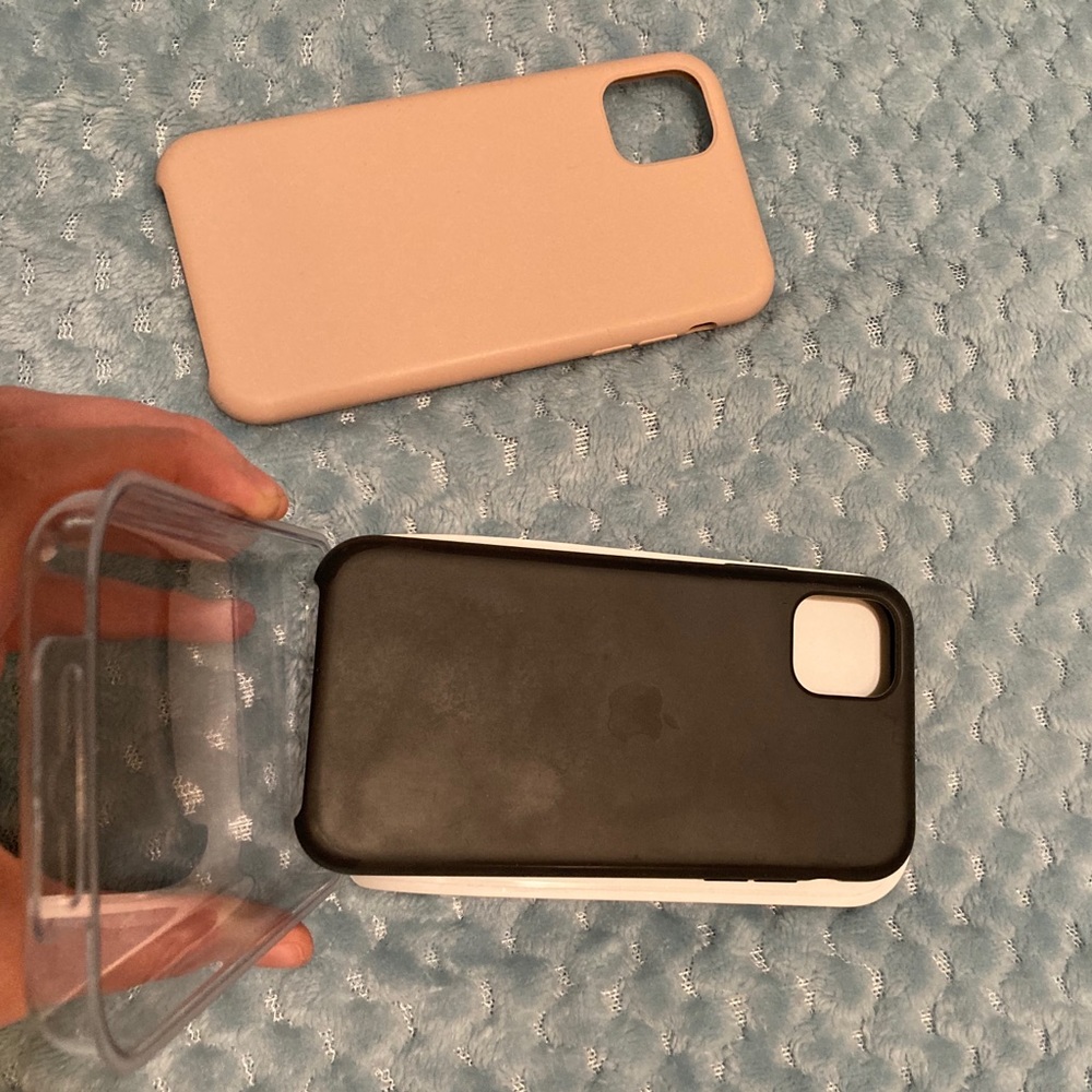 IPhone 11 Apple silicone cases black and pink sand